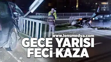 Gece yarısı feci kaza... 2 Yaralı!