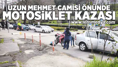 Uzun Mehmet camisi önünde motosiklet kazası!