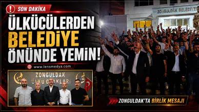 Ülkücülerden belediye önünde yemin!