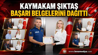 Kaymakam Şıktaş başarı belgelerini dağıttı