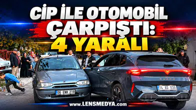 CİP İLE OTOMOBİL ÇARPIŞTI: 4 YARALI