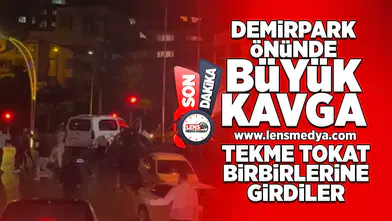 Demirpark AVM önünde büyük kavga!