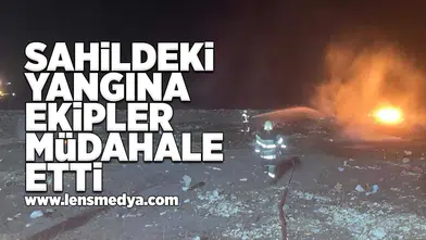 Sahildeki yangına ekipler müdahale etti!