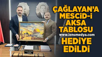 Çağlayan'a Mescid'i Aksa tablosu hediye edildi