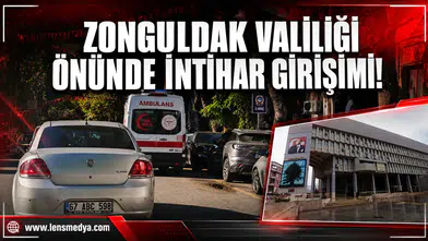 Zonguldak Valiliği önünde intihar girişimi!