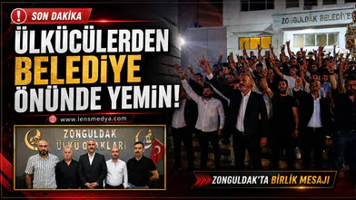 Ülkücülerden belediye önünde yemin!