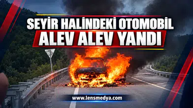 Seyir halindeki otomobil alev alev yandı