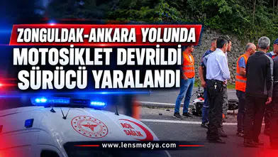 Zonguldak-Ankara yolunda motosiklet devrildi: Sürücü yaralandı