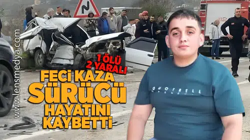 Çaycuma’da feci kaza: Otomobil hurdaya döndü, 1 ölü 2 ağır yaralı