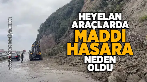 Heyelan araçlarda maddi hasara neden oldu!