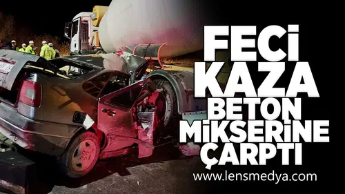 Feci kaza... Beton mikserine çarptı!