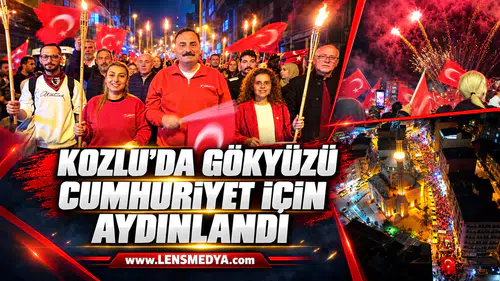 Kozlu'da gökyüzü Cumhuriyet için aydınlandı!