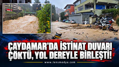 ÇAYDAMAR’DA İSTİNAT DUVARI ÇÖKTÜ, YOL DEREYLE BİRLEŞTİ!