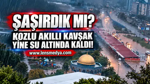 KOZLU KAVŞAĞI SULAR ALTINDA KALDI! SÜRÜCÜLER ZOR ANLAR YAŞADI