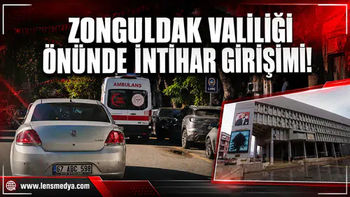 Zonguldak Valiliği önünde intihar girişimi!