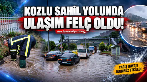 Kozlu Sahil yolunda ulaşım felç oldu!
