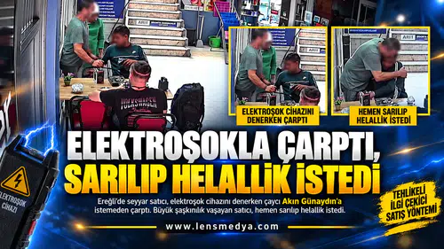 ELEKTROŞOKLA ÇARPTI, SARILIP HELALLİK İSTEDİ