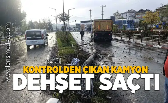 Kontrolden çıkan kamyon dehşet saçtı!