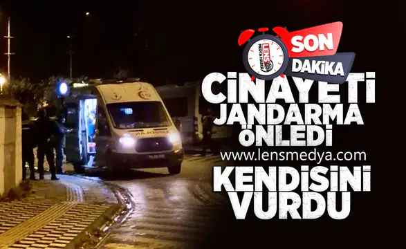 Cinayeti Jandarma önledi... Eşine saldıran şahıs kendini vurdu!