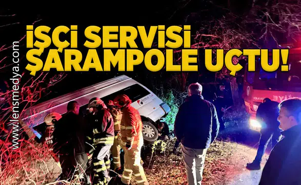 İşçi servisi şarampole uçtu: 4 yaralı!