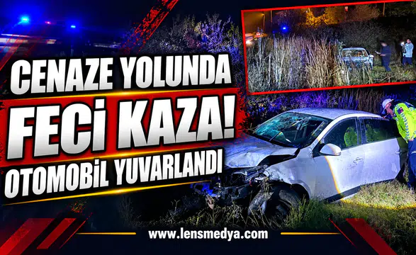 CENAZEYE GİDERKEN KAZA YAPTILAR: 4 YARALI