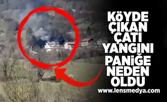 Köyde çıkan çatı yangını paniğe neden oldu!