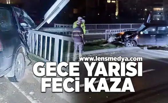 Gece yarısı feci kaza... 2 Yaralı!