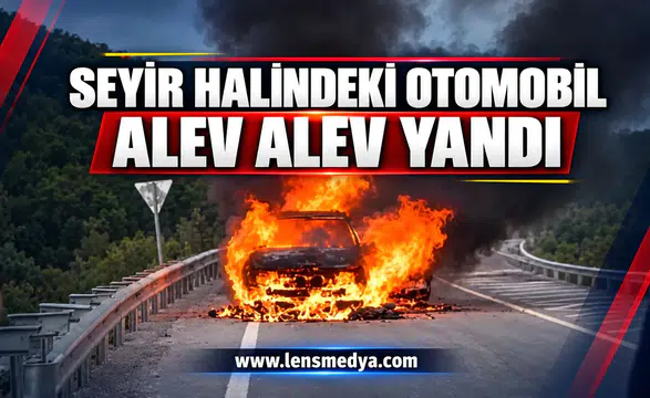 Seyir halindeki otomobil alev alev yandı