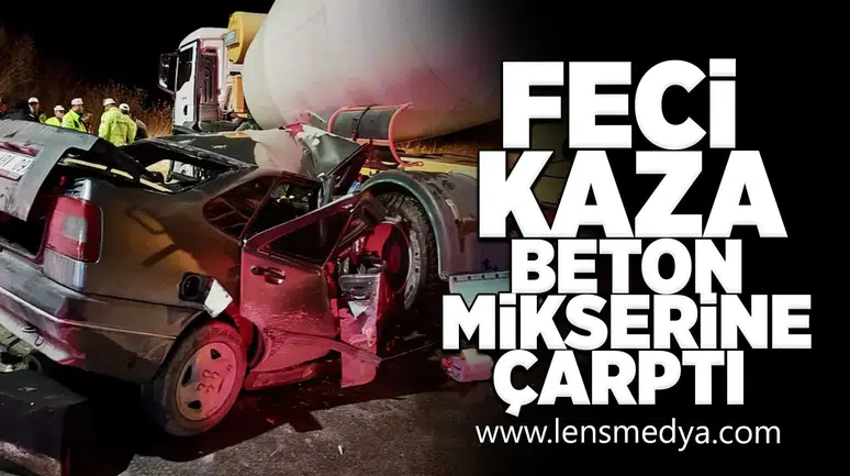 Feci kaza... Beton mikserine çarptı!