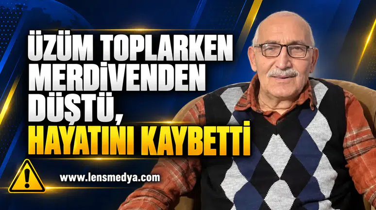 ÜZÜM TOPLARKEN MERDİVENDEN DÜŞTÜ, HAYATINI KAYBETTİ