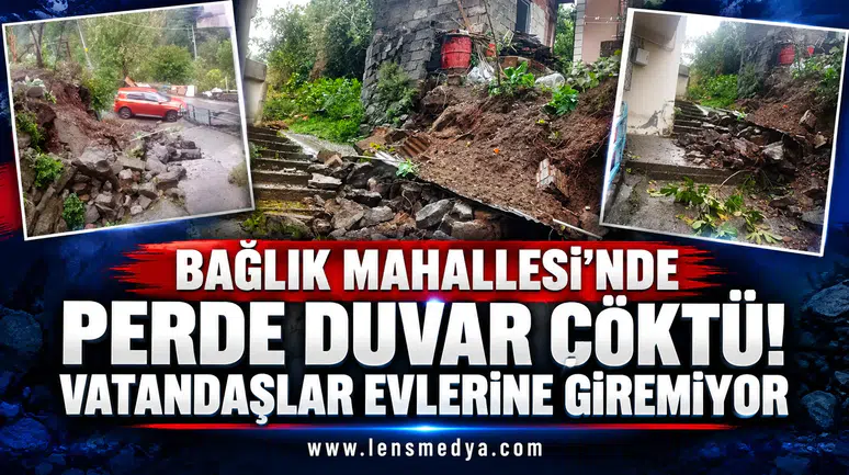 Bağlık Mahallesi’nde perde duvar çöktü! Vatandaşlar evlerine giremiyor