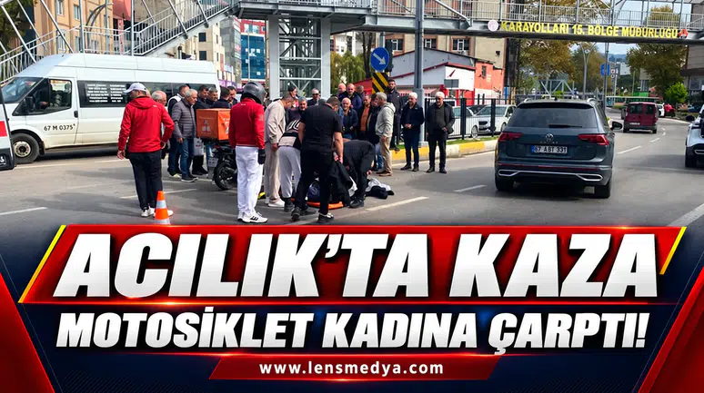 Acılık'ta kaza... Motosiklet kadına çarptı!