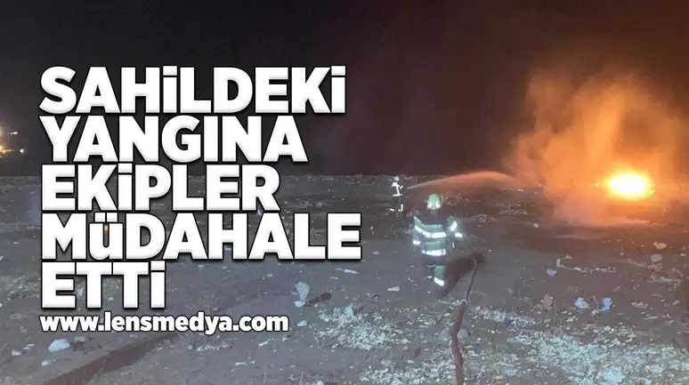 Sahildeki yangına ekipler müdahale etti!