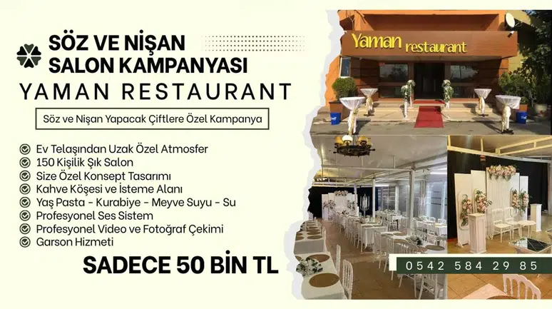 Yaman Restaurant’tan Söz ve Nişan Yapacak Çiftlere Özel Kampanya