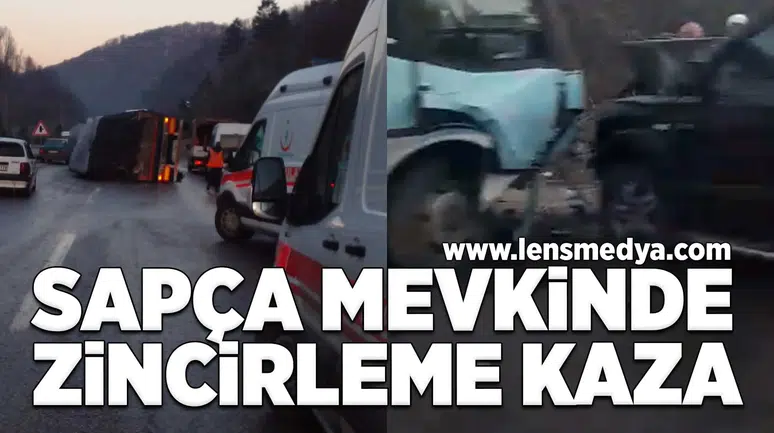 Sapça mevkiinde zincirleme kaza!
