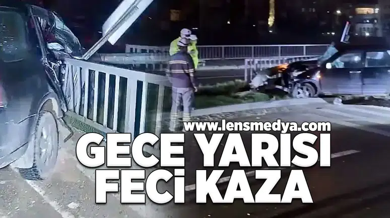 Gece yarısı feci kaza... 2 Yaralı!