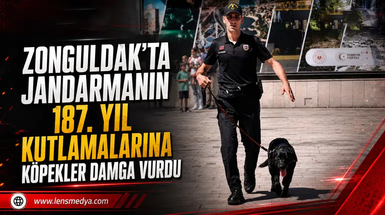 Zonguldak'ta jandarmanın 187. yıl kutlamalarına köpekler ilgi odağı oldu!