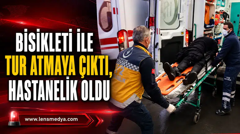 BİSİKLETİYLE TUR ATARKEN OTOMOBİLLE ÇARPIŞTI