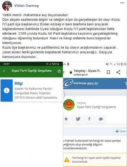 vildan - O PARTİYE HABERSİZ ÜYE YAPTILAR