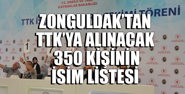 Zonguldak için kuradan çıkan 350 işçinin isim listesi
