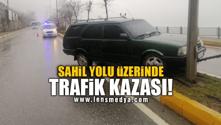 SAHİL YOLU ÜZERİNDE TRAFİK KAZASI!
