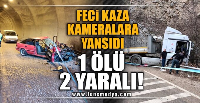FECİ KAZA KAMERALARA YANSIDI… 1 ÖLÜ 2 YARALI!